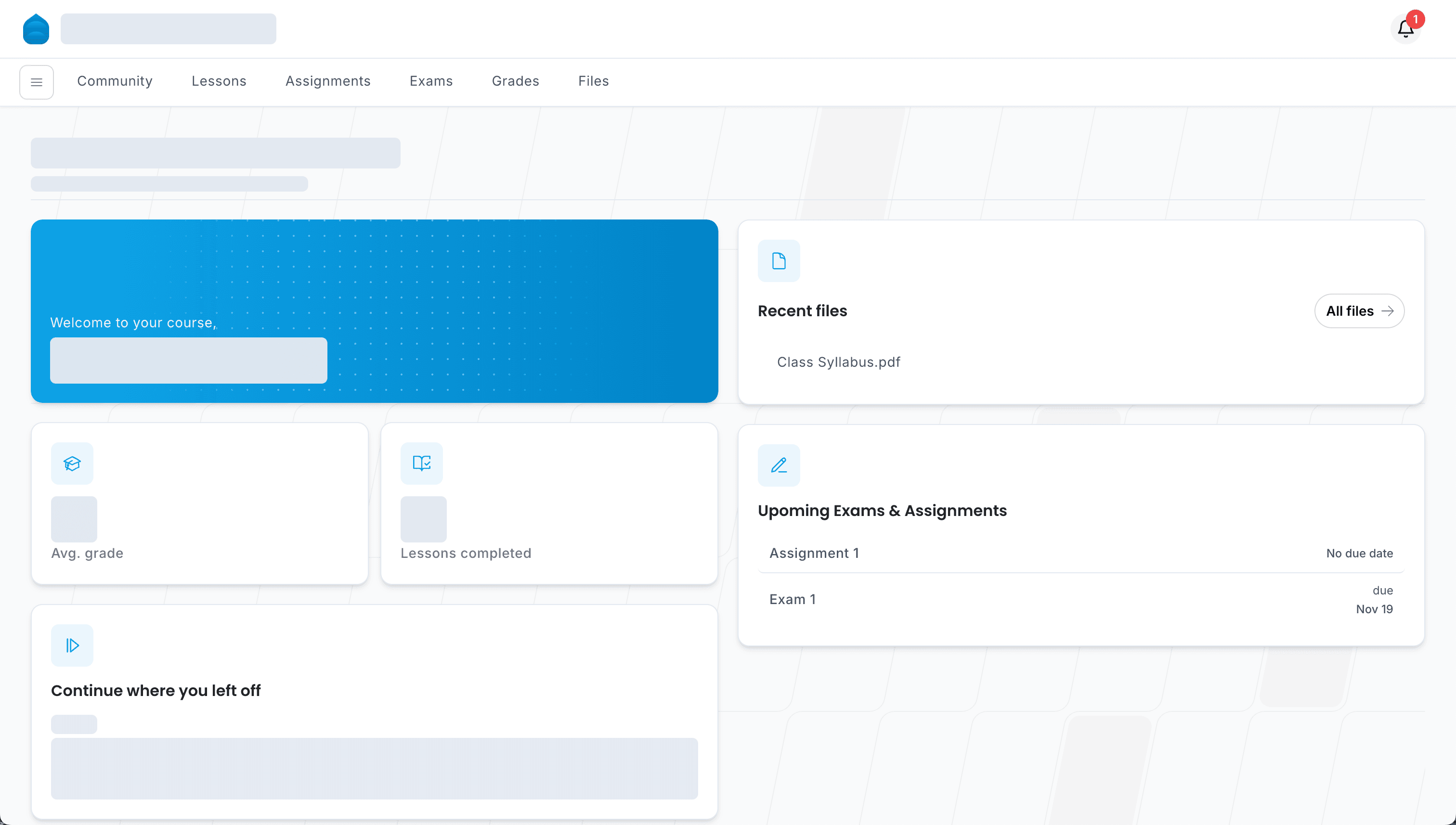 Nabda student dashboard interface